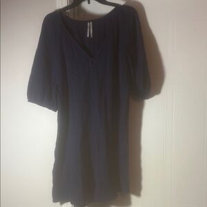 Anthropologie Black Short Sleeve Tunic Top
